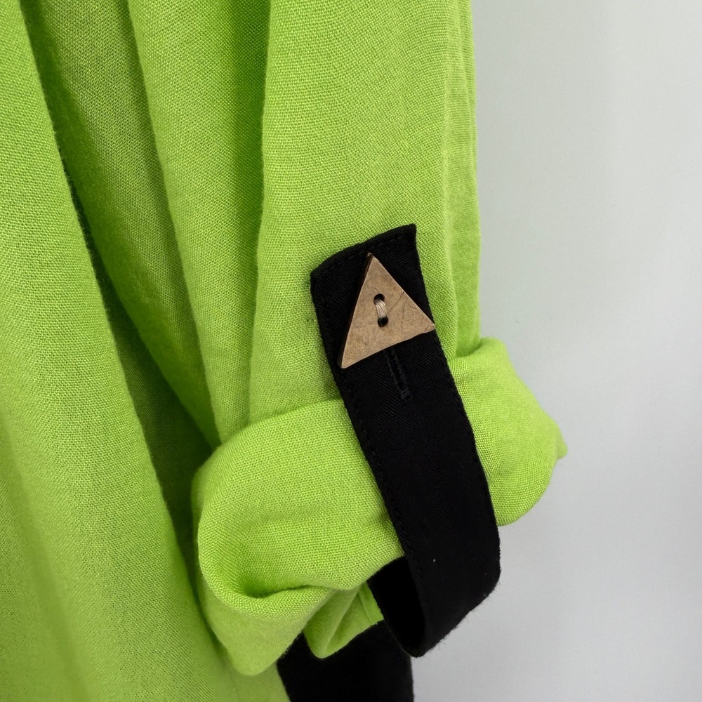 Ali Miles Womens 2X Cowl Neck Roll Tab Tunic Top lagenlook art to wear - Picture 2 of 13